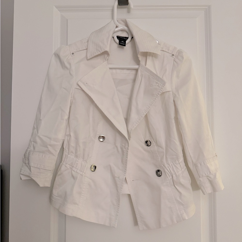 White House Black Market White Women's Jacket (Size 00)